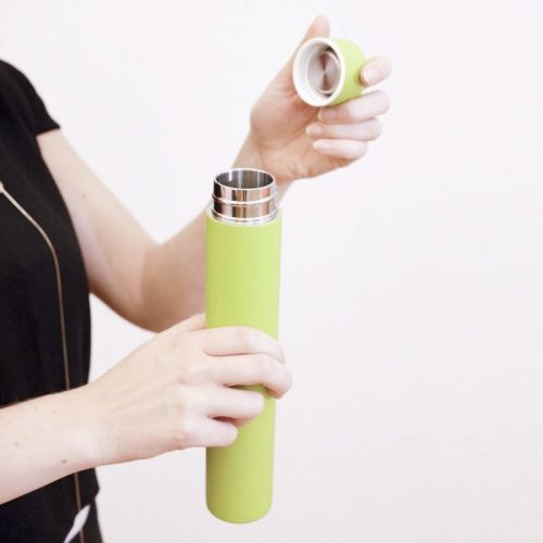 termo verde green slim bottle