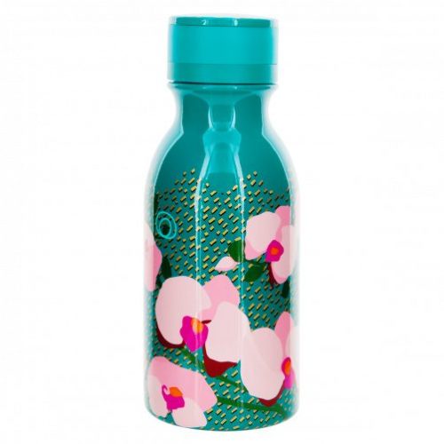 botella termo mini keep cool de 40 cl Jardín de flores Orquidia Turquesa