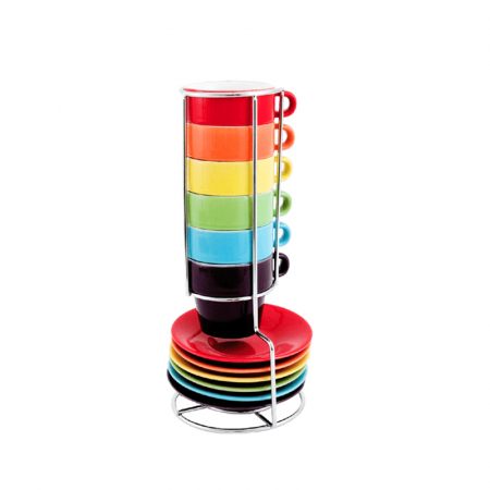 Tazas de Café de Colores con Plato apilables Pylones 1