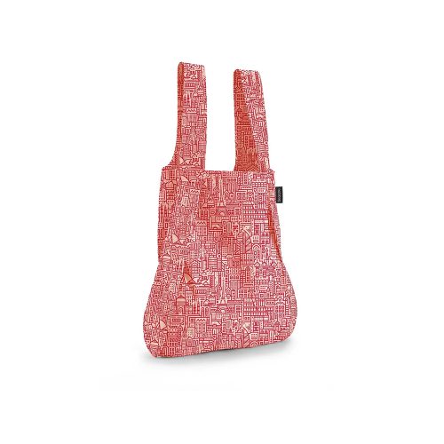 bolsa mochila plegable Notabag Hello World roja